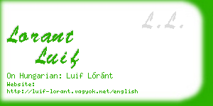 lorant luif business card